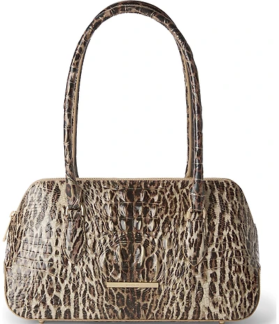 BRAHMIN Melbourne Collection Jennifer Ocelot Animal Print Satchel Bag