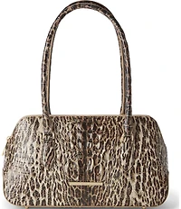 BRAHMIN Melbourne Collection Jennifer Ocelot Animal Print Satchel Bag