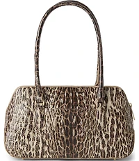 BRAHMIN Melbourne Collection Jennifer Ocelot Animal Print Satchel Bag