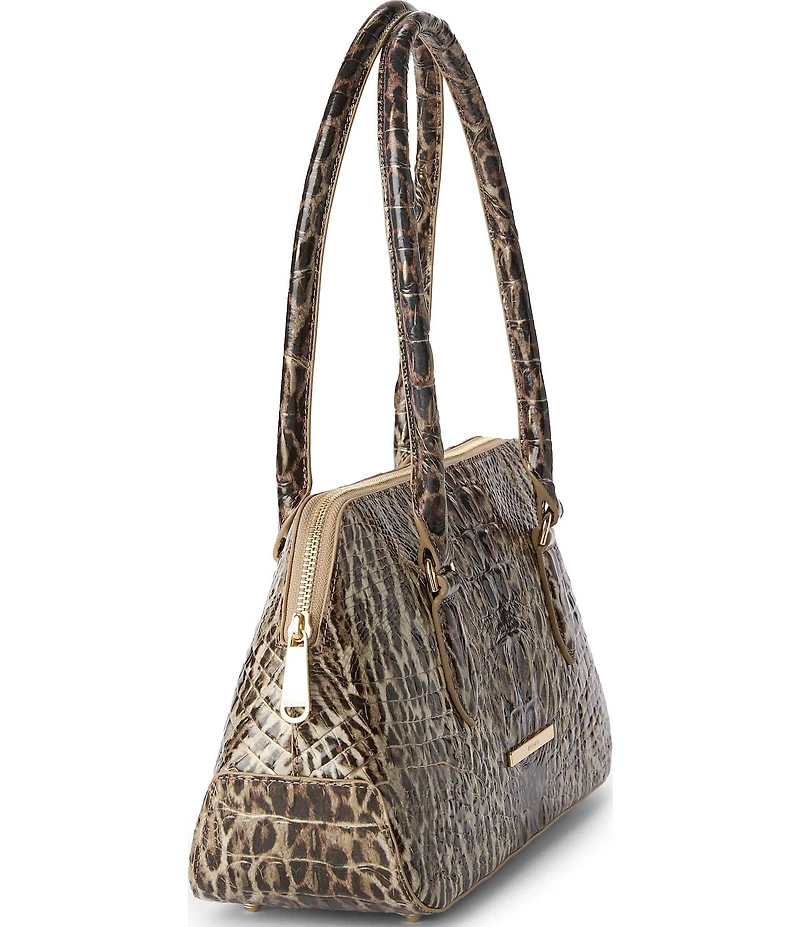 BRAHMIN Melbourne Collection Jennifer Ocelot Animal Print Satchel Bag