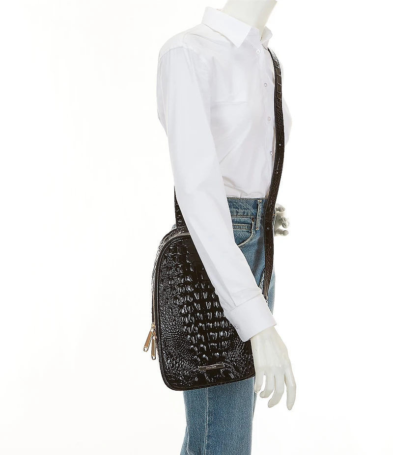 BRAHMIN Melbourne Collection Jordan Crocodile Crossbody Bag