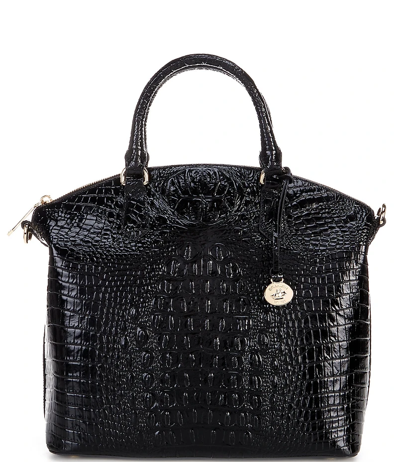 BRAHMIN Melbourne Collection Large Duxbury Crocodile-Embossed Dome Satchel Bag