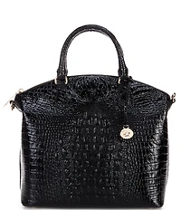 BRAHMIN Melbourne Collection Large Duxbury Crocodile-Embossed Dome Satchel Bag