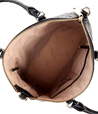 BRAHMIN Melbourne Collection Large Duxbury Crocodile-Embossed Dome Satchel Bag