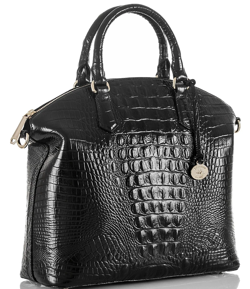 BRAHMIN Melbourne Collection Large Duxbury Crocodile-Embossed Dome Satchel Bag