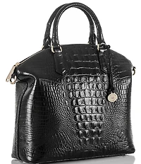 BRAHMIN Melbourne Collection Large Duxbury Crocodile-Embossed Dome Satchel Bag