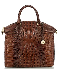 BRAHMIN Melbourne Collection Large Duxbury Crocodile-Embossed Dome Satchel Bag