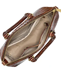 BRAHMIN Melbourne Collection Large Duxbury Crocodile-Embossed Dome Satchel Bag