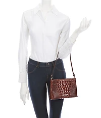 BRAHMIN Melbourne Collection Lorelei Crocodile-Embossed Shoulder Bag