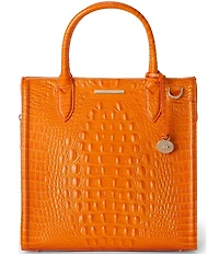 BRAHMIN Melbourne Collection Mango Orange Caroline Satchel Bag