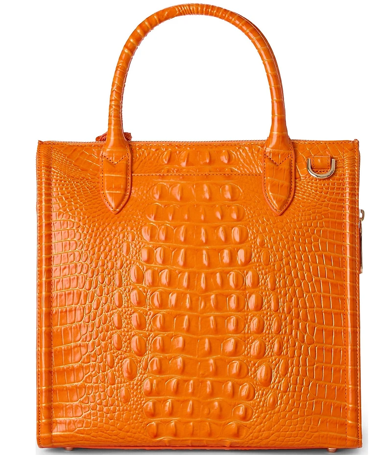 BRAHMIN Melbourne Collection Mango Orange Caroline Satchel Bag