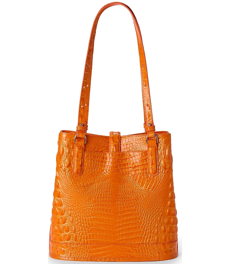 BRAHMIN Melbourne Collection Mango Orange Fiora Bucket Bag