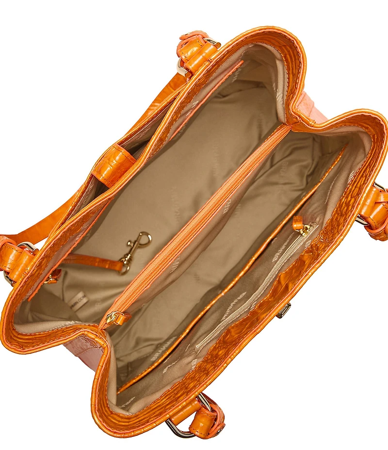 BRAHMIN Melbourne Collection Mango Orange Fiora Bucket Bag