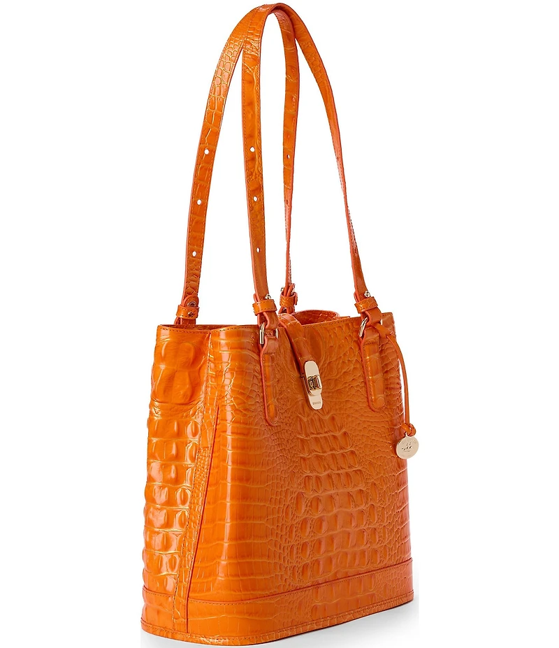 BRAHMIN Melbourne Collection Mango Orange Fiora Bucket Bag