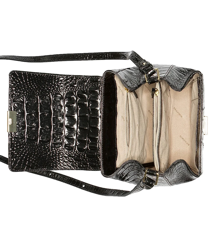 BRAHMIN Melbourne Collection Margo Crocodile-Embossed Crossbody Bag
