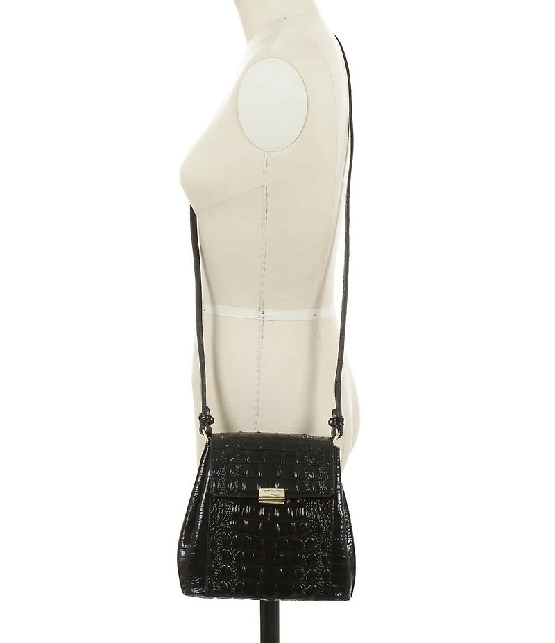 BRAHMIN Melbourne Collection Margo Crocodile-Embossed Crossbody Bag