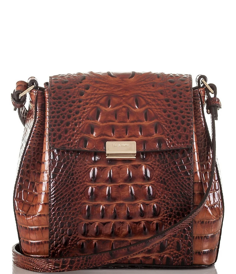 BRAHMIN Melbourne Collection Margo Crocodile-Embossed Crossbody Bag
