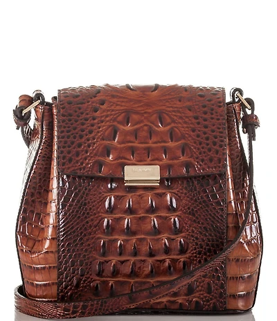 BRAHMIN Melbourne Collection Margo Crocodile-Embossed Crossbody Bag