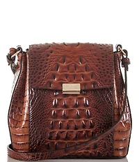 BRAHMIN Melbourne Collection Margo Crocodile-Embossed Crossbody Bag