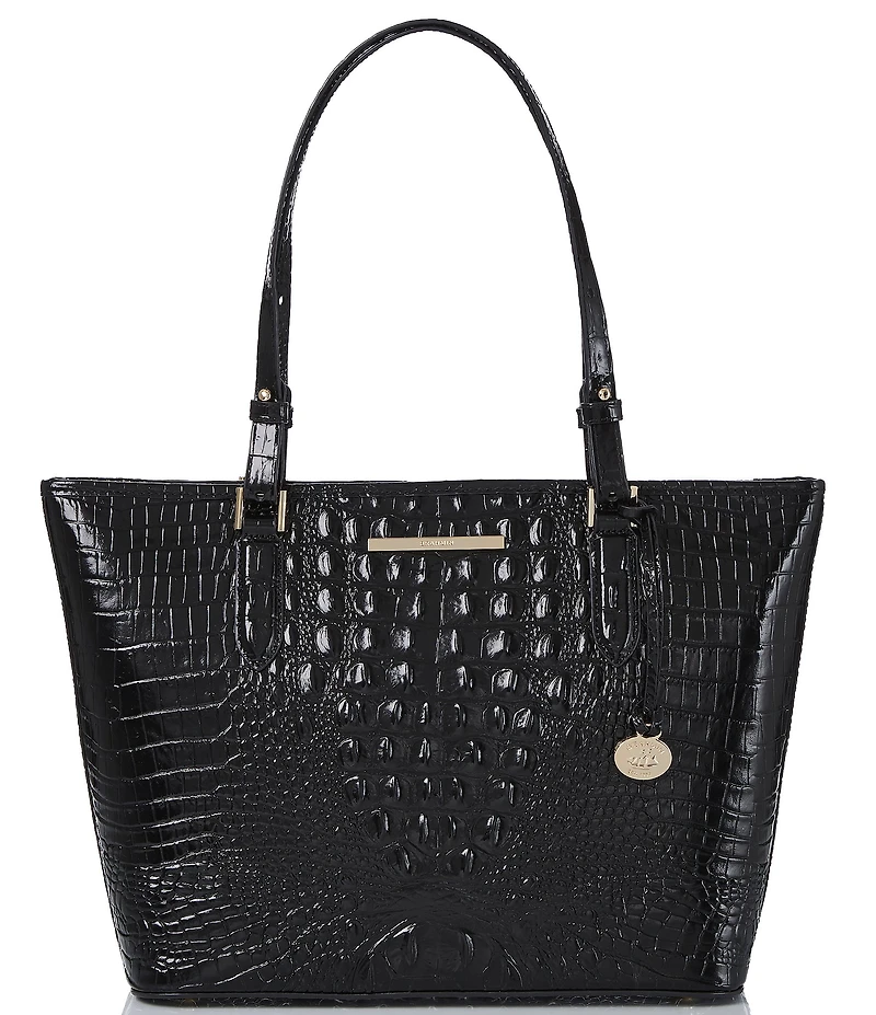 BRAHMIN Melbourne Collection Leather Crocodile-Embossed Medium Asher Tote Bag