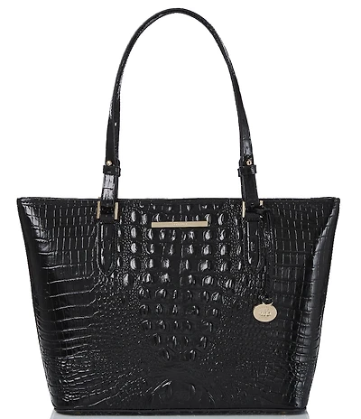 BRAHMIN Melbourne Collection Leather Crocodile-Embossed Medium Asher Tote Bag