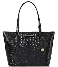 BRAHMIN Melbourne Collection Leather Crocodile-Embossed Medium Asher Tote Bag
