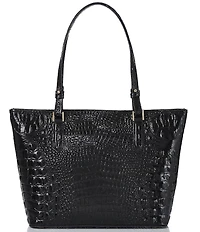 BRAHMIN Melbourne Collection Leather Crocodile-Embossed Medium Asher Tote Bag