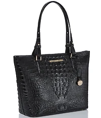 BRAHMIN Melbourne Collection Leather Crocodile-Embossed Medium Asher Tote Bag