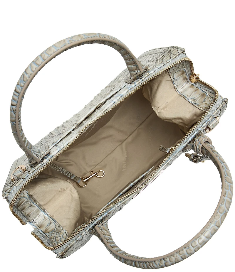 BRAHMIN Melbourne Collection Mindful Grey Small Caroline Satchel Bag
