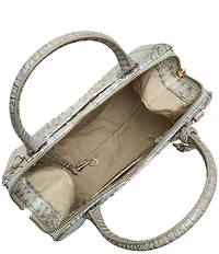 BRAHMIN Melbourne Collection Mindful Grey Small Caroline Satchel Bag