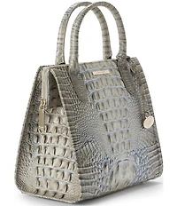 BRAHMIN Melbourne Collection Mindful Grey Small Caroline Satchel Bag