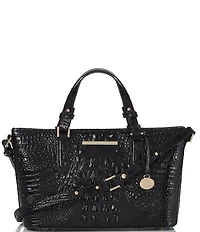 BRAHMIN Melbourne Collection Mini Asher Crocodile-Embossed Satchel Bag