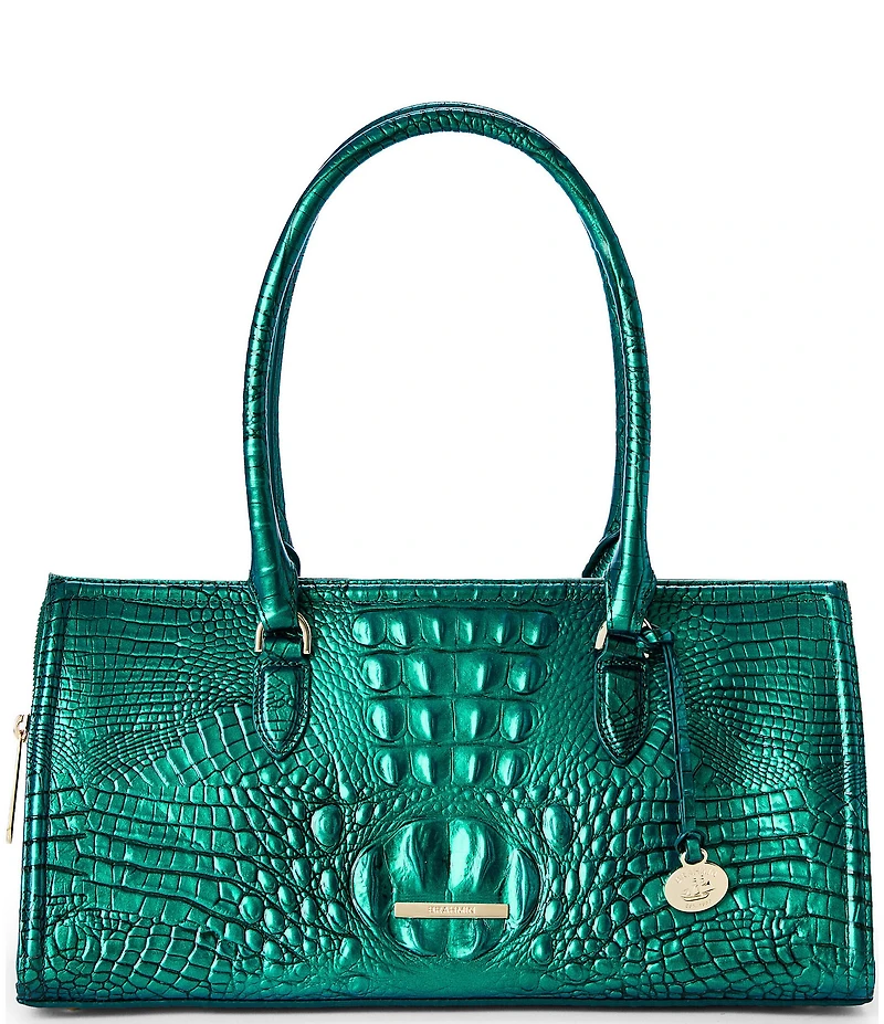 BRAHMIN Melbourne Collection Mystic Grey Sophia Satchel Bag