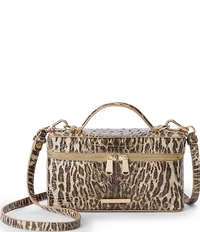 BRAHMIN Melbourne Collection Ocelot Animal Print Charlene Handle Crossbody Bag