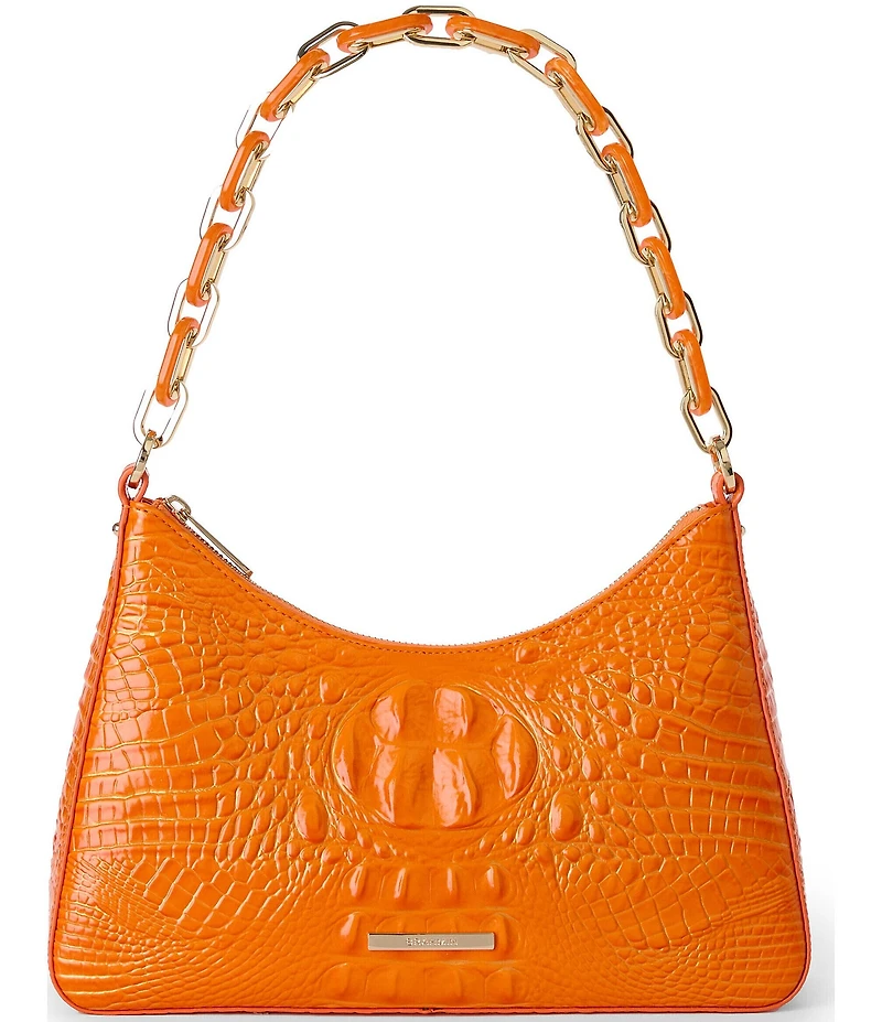 BRAHMIN Melbourne Collection Orange Mango Mod Esme Chain Strap Shoulder Bag