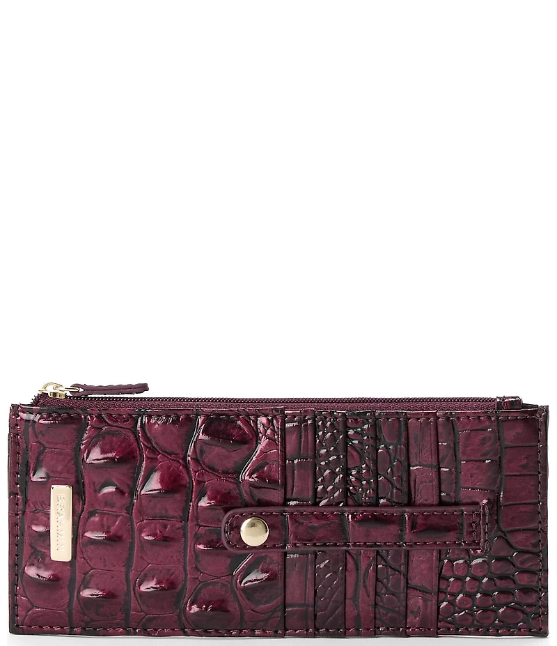 BRAHMIN Melbourne Collection Oxblood Credit Card Wallet