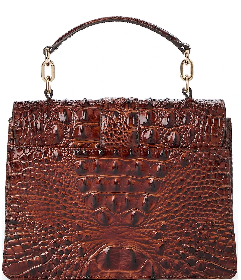 BRAHMIN Melbourne Hallie Pecan Buckled Satchel Bag