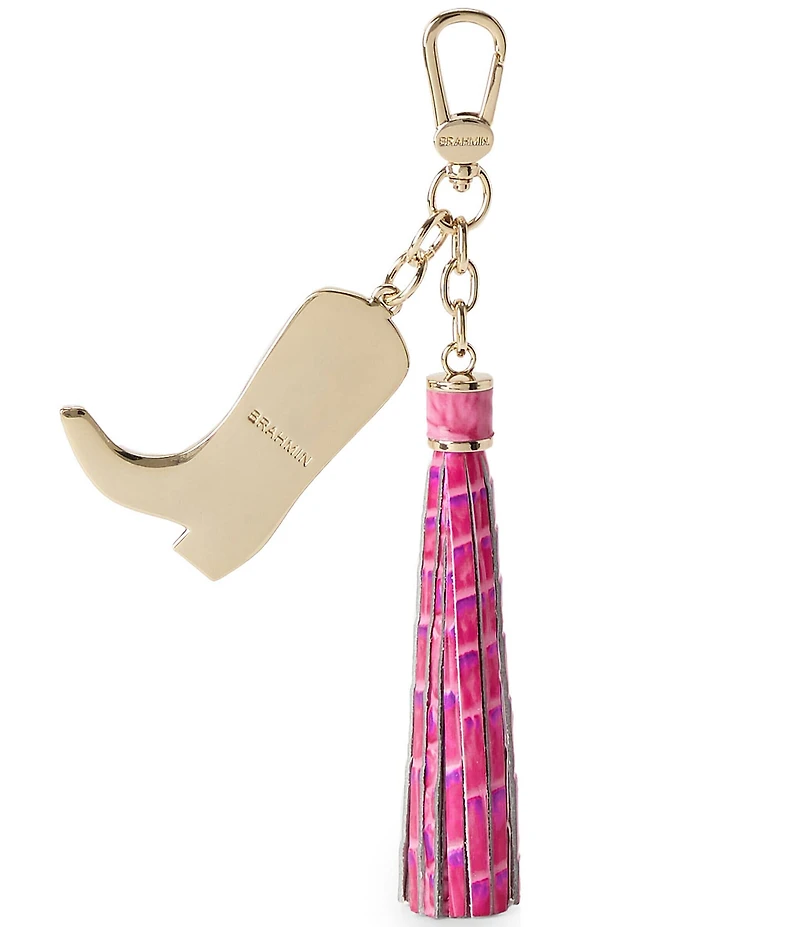 BRAHMIN Melbourne Collection Phlox Pink Cowgirl Boot Novelty Charm