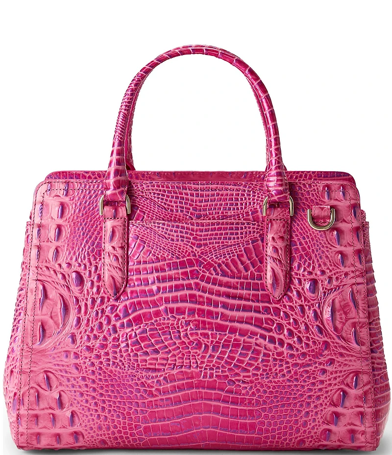 BRAHMIN Melbourne Collection Phlox Pink Small Finley Satchel Bag