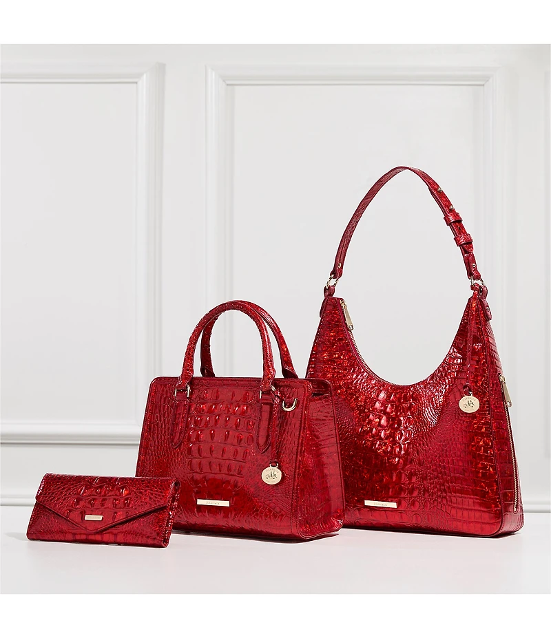 BRAHMIN Melbourne Collection Red Opal Cami Satchel Bag