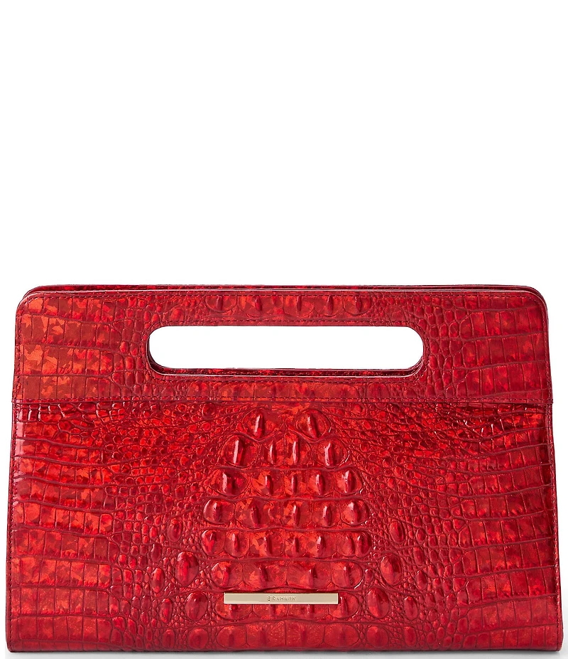 BRAHMIN Melbourne Collection Red Opal Ravina Magnetic Snap Clutch