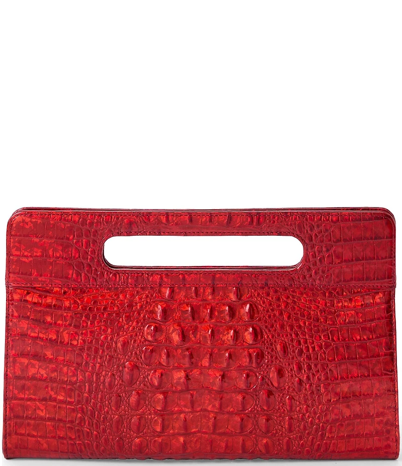 BRAHMIN Melbourne Collection Red Opal Ravina Magnetic Snap Clutch