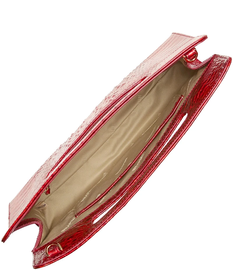 BRAHMIN Melbourne Collection Red Opal Ravina Magnetic Snap Clutch