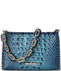 BRAHMIN Melbourne Collection Retro Blue Lorelei Shoulder Bag
