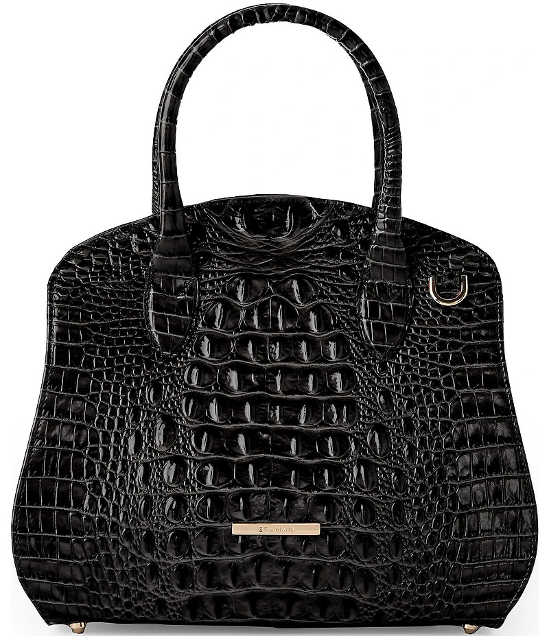 BRAHMIN Melbourne Collection Rosetta Black Satchel Bag