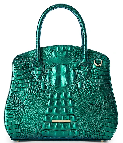 BRAHMIN Melbourne Collection Rosetta Mystic Green Satchel Bag