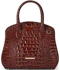 BRAHMIN Melbourne Collection Rosetta Pecan Satchel Bag