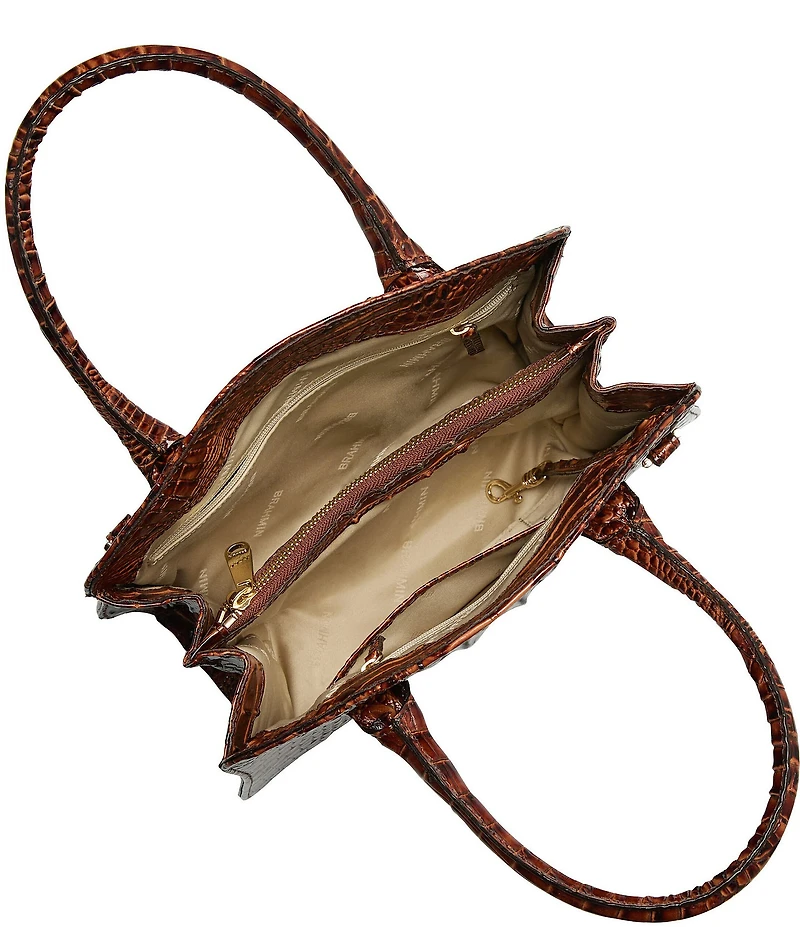 BRAHMIN Melbourne Collection Rosetta Pecan Satchel Bag