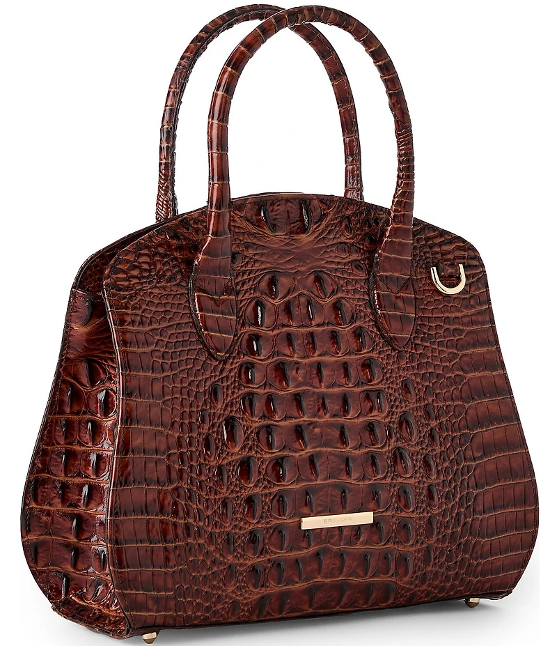 BRAHMIN Melbourne Collection Rosetta Pecan Satchel Bag