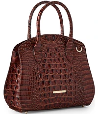 BRAHMIN Melbourne Collection Rosetta Pecan Satchel Bag